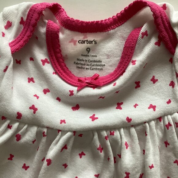Carter's Pink White Baby Girl 2 Piece Summer Dress 9 Months - Picture 2 of 5